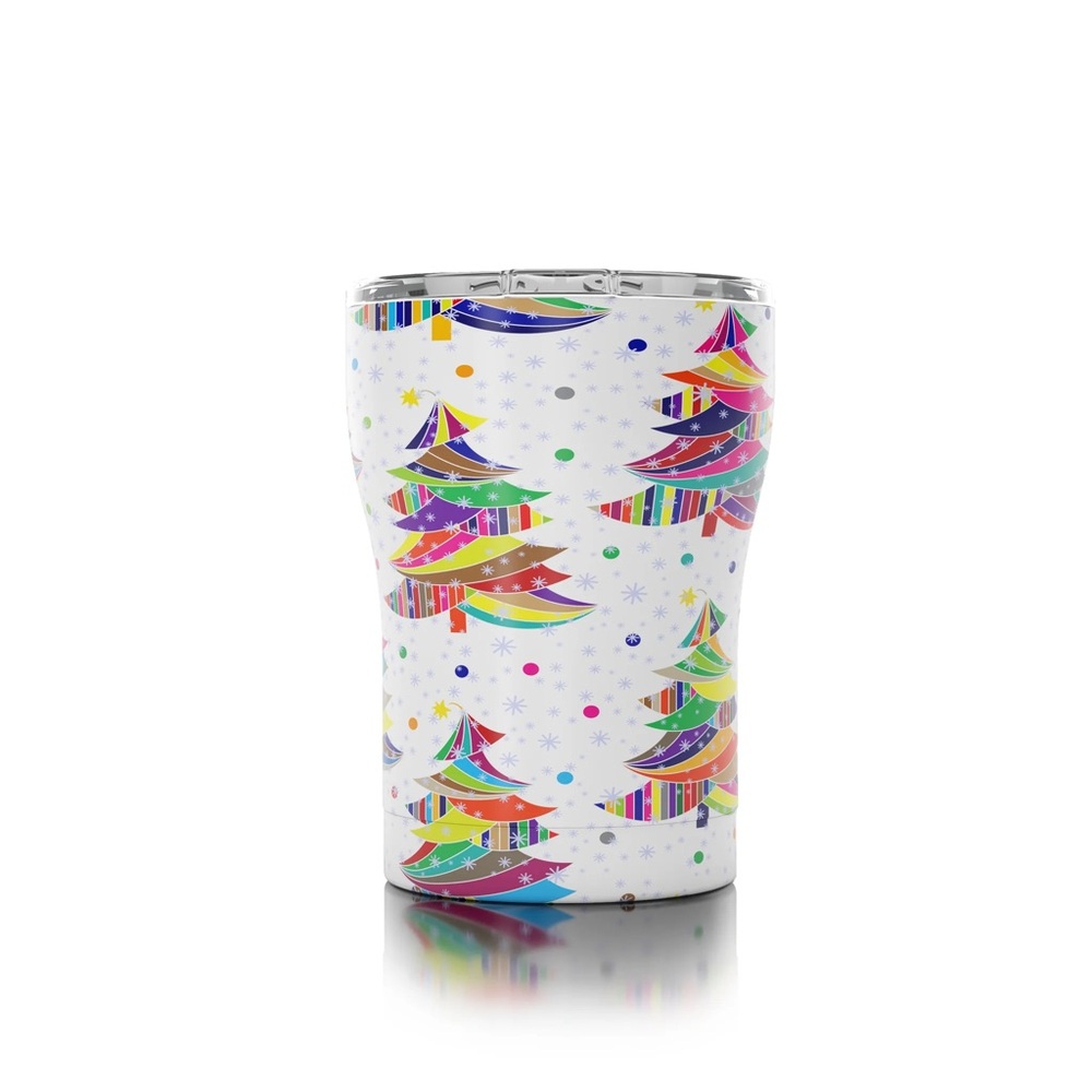 New SIC Colorful Christmas Trees Holiday Steel Water Bottle Tumbler Cup 12 oz🎄